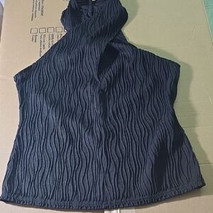 SHEIN Black Textured Blouse